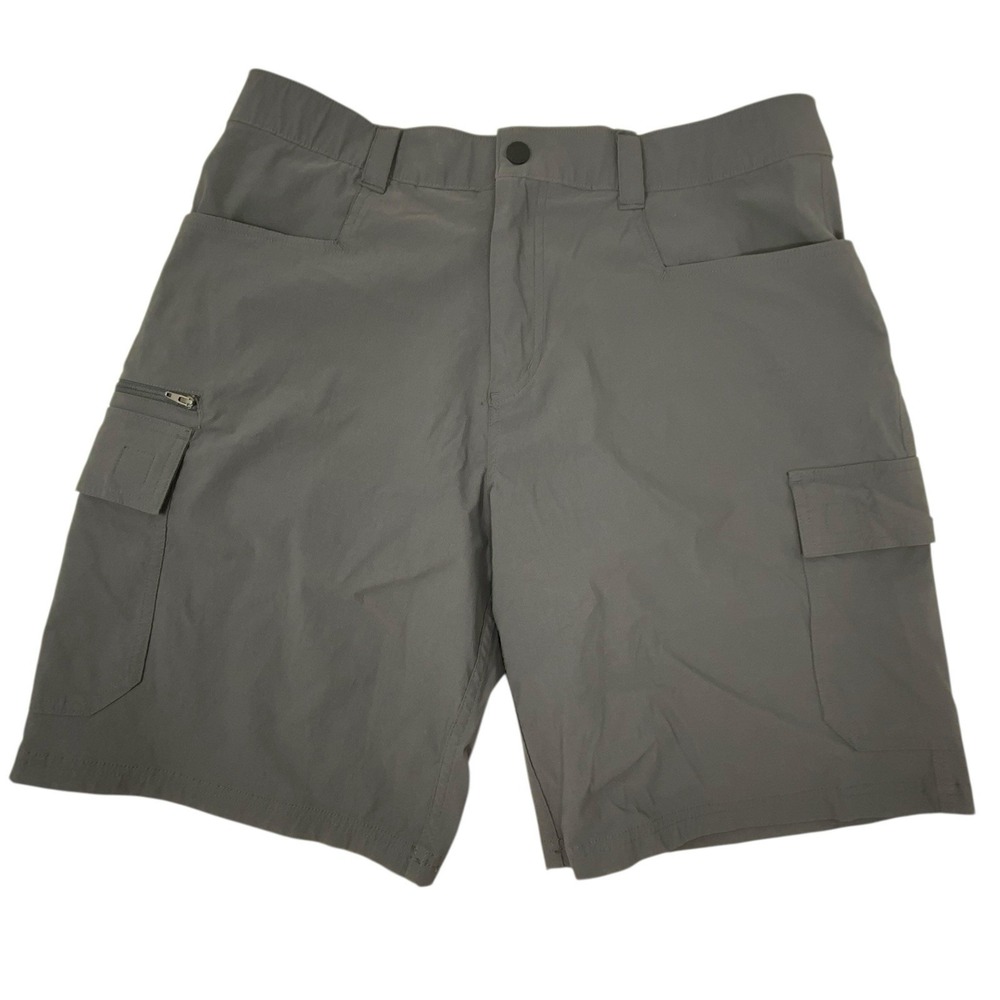 Orvis Tech Cargo Shorts Men's 34 Gray Quick Dry Stretch Outdoor Hiking Fishing